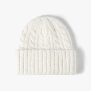 Solid Color Wool Polyester Blend Women's Knitted Beanie h5