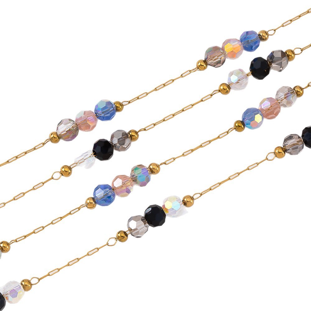 Simple Series Diy Beads Chain Stainless Steel Waterproof Gold Color Stringing Materials Picture6
