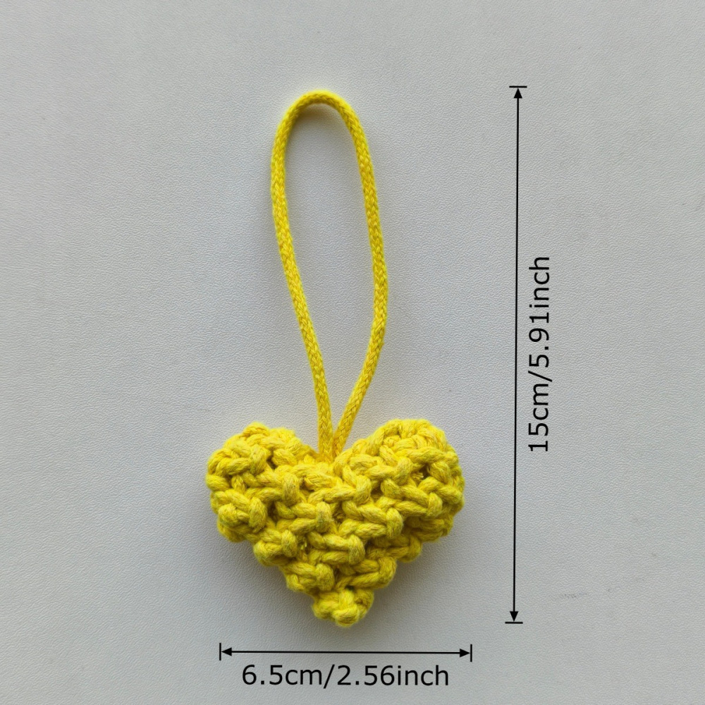Romantic Series Simple Heart Woven Cotton Bag Charms 