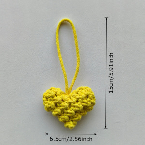 Romantic Series Simple Heart Woven Cotton Bag Charms h5 