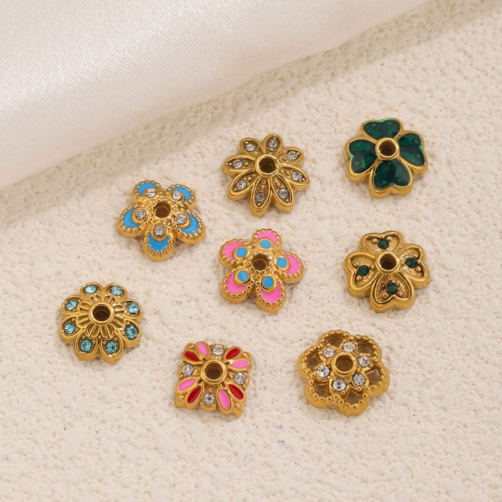 Simple Series Diy Flower Mixed Color Stainless Steel Waterproof Gold Color Spacer Beads h5Picture3