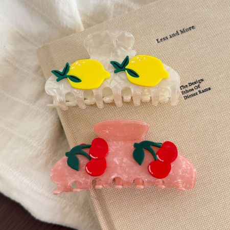 Simple Series Daily Fruit Cherry Acetate Hair Claws 2