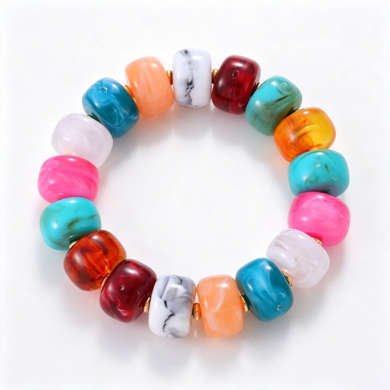 Beads Gradient Color Resin Women's Beaded Bracelets