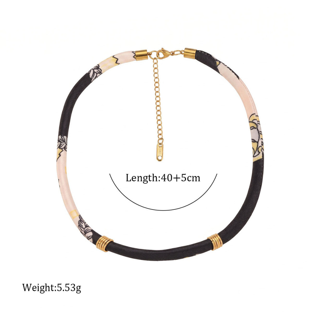 Simple Series Diy Leopard Print Plant Circle Fabric Gold Color Stringing Materials