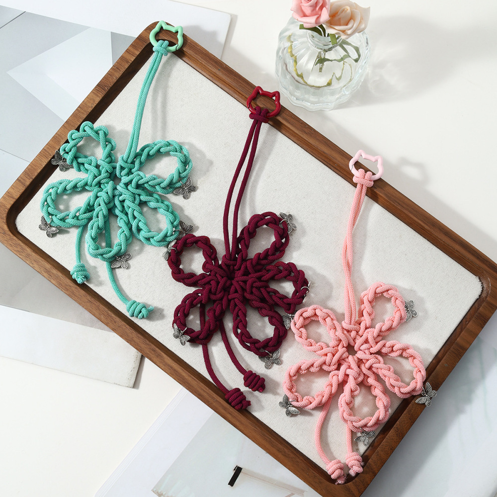 Simple Series Daily Flower Solid Color Woven Alloy Bag Charms h5Picture3