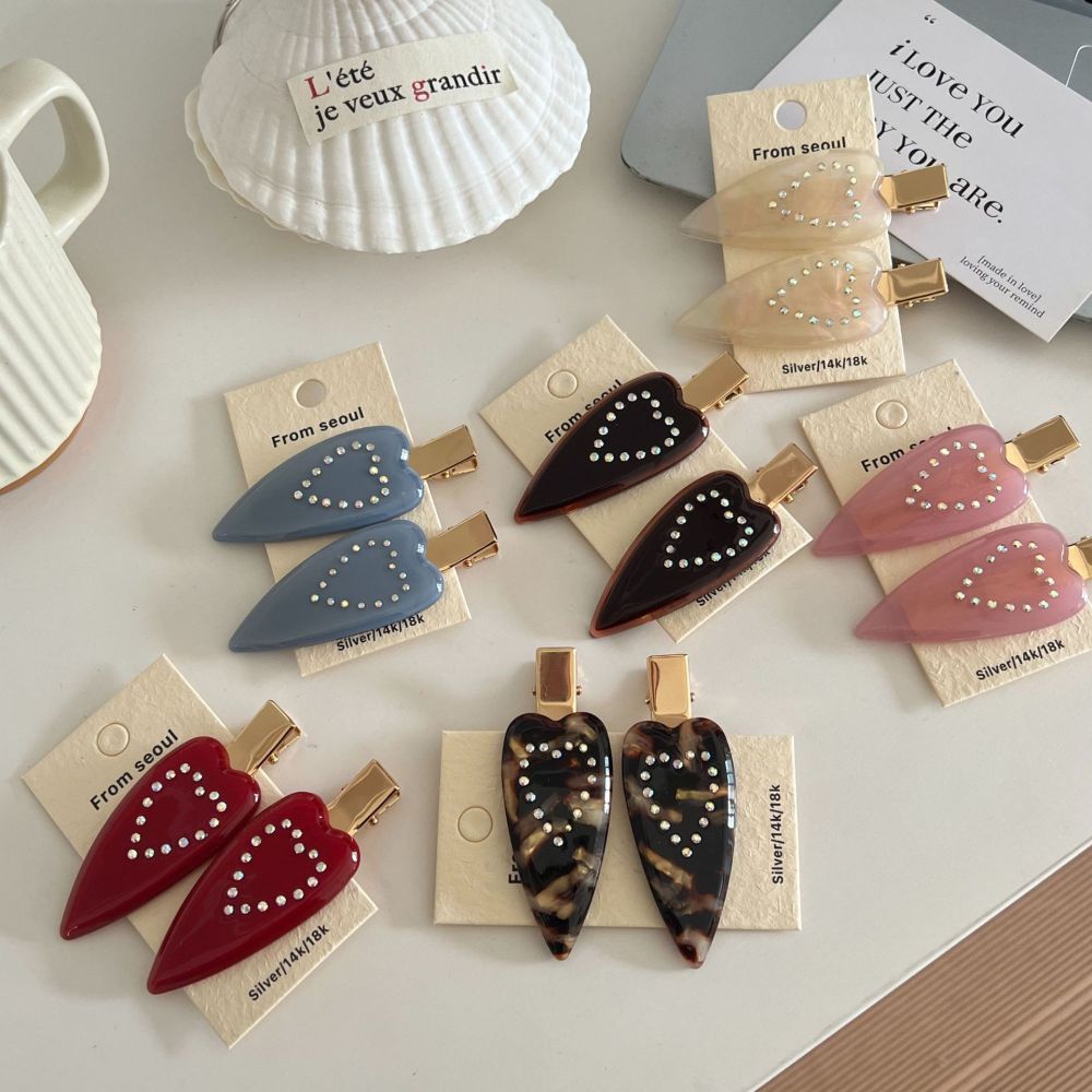 Simple Series Daily Heart Leopard Print Gradient Color Acetate Rhinestone Hair Clips h5Picture3