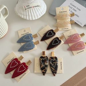 Simple Series Daily Heart Leopard Print Gradient Color Acetate Rhinestone Hair Clips h5 Picture3