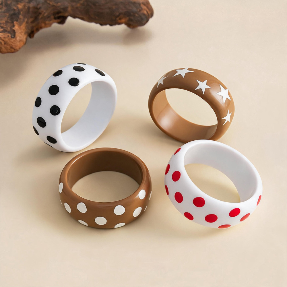 Simple Series Retro Polka Dots Star Resin Women's Bangles Picture2