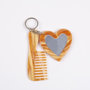 Simple Series Sweet Heart Solid Color Gradient Color Acrylic Keychain h5 