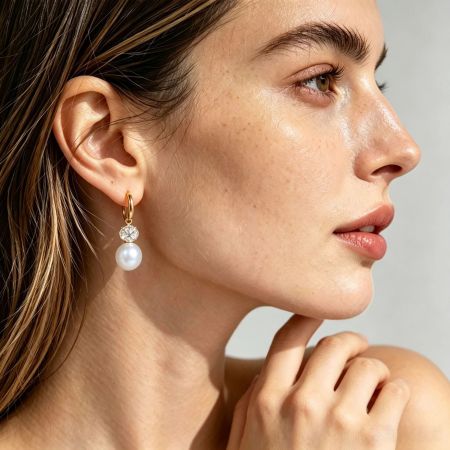 Simple Series Daily Ellipse Shape Geometric Shape Stainless Steel Waterproof Gold Color Zircon Women's Drop Earrings 2