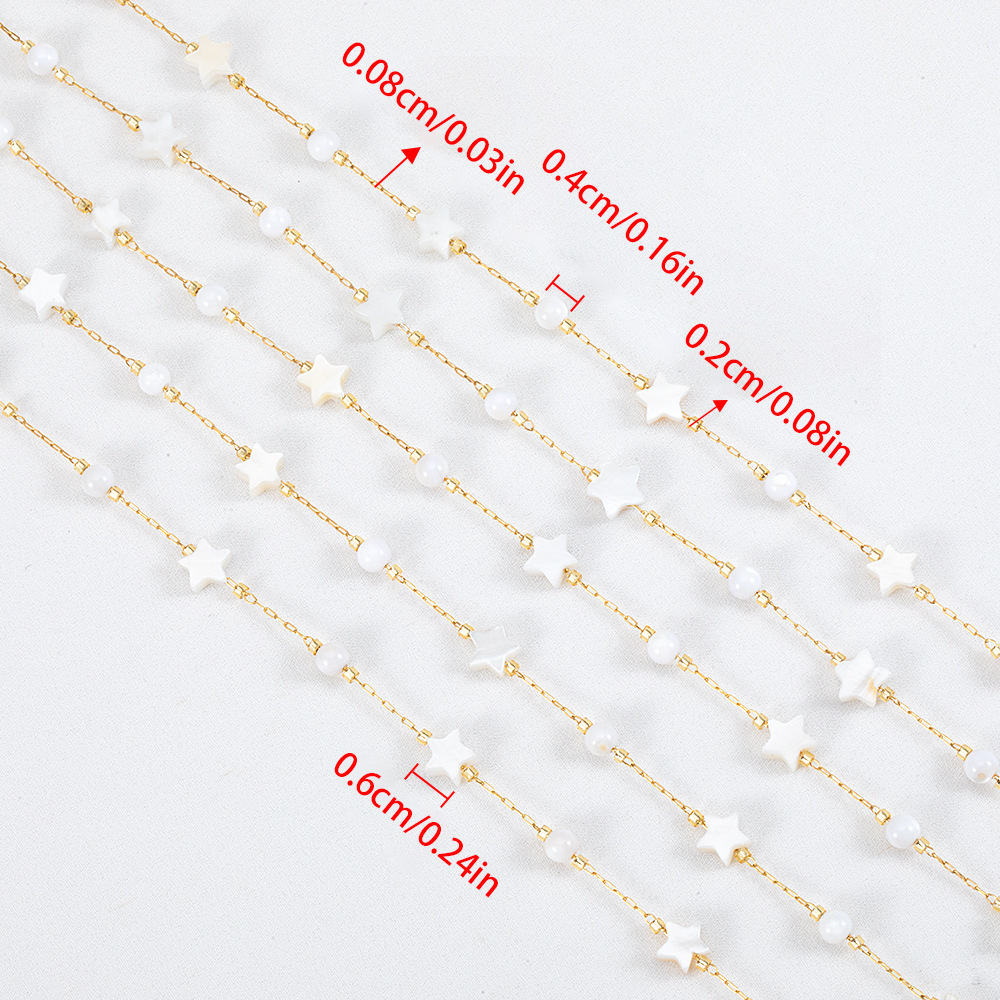 Simple Series Diy Clover Moon Stainless Steel Waterproof Gold Color Stringing Materials