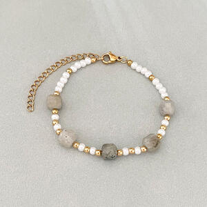 Bracelets De Perles Rétro Simples, Dégradé De Couleurs, Pierres Naturelles, Couleur Or, Pour Femmes h5
