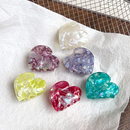 Garras para el cabello de PVC de la serie Simple Daily Heart, color sólido degradado 2