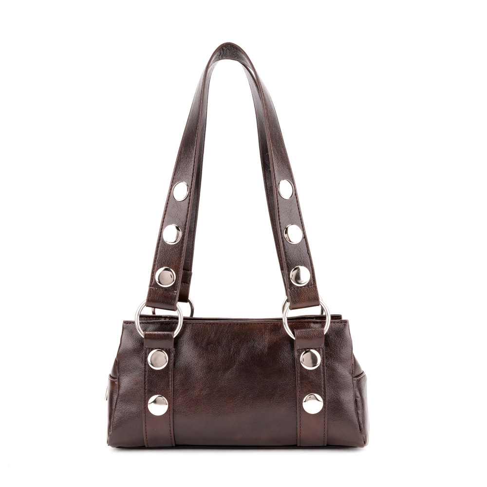 Streetwear Style Studded Rivet Pu Women's Square Bag Shoulder Bags
