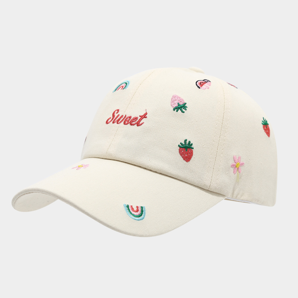 Simple Series Sweet Flower Letter Fruit Solid Color Cotton Baseball Cap