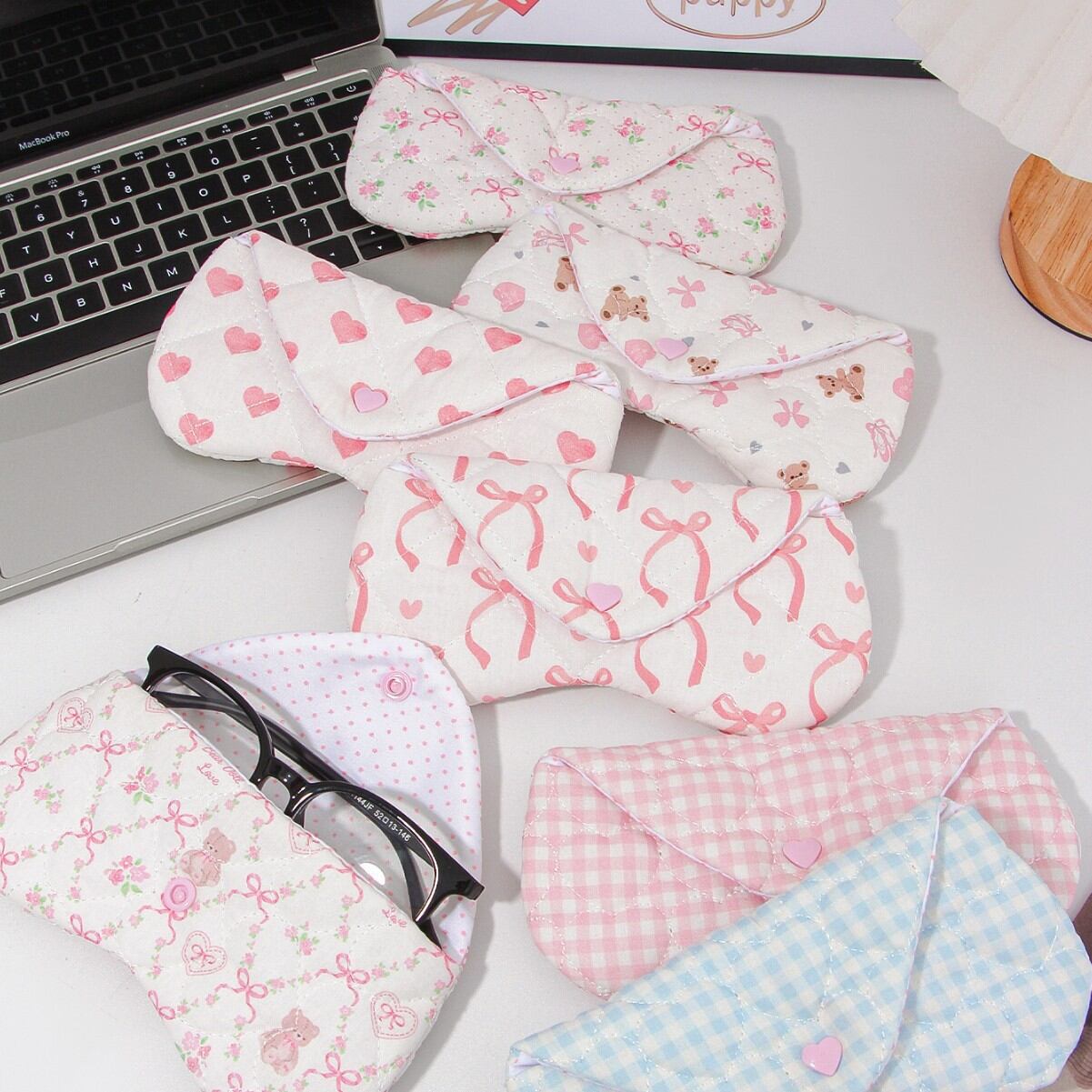 Romantic Series Sweet Flower Bow Knot Polyester Women's Glasses Storage Bag Picture4