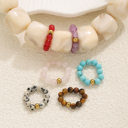 Simple Series Diy Beads Natural Stones Gold Color Beads