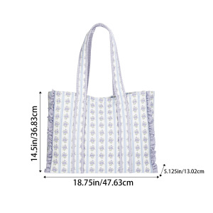 Casual Style Shirred Flower Patchwork Mixed Color Polyester Women's Square Tote Bags h5 Picture5