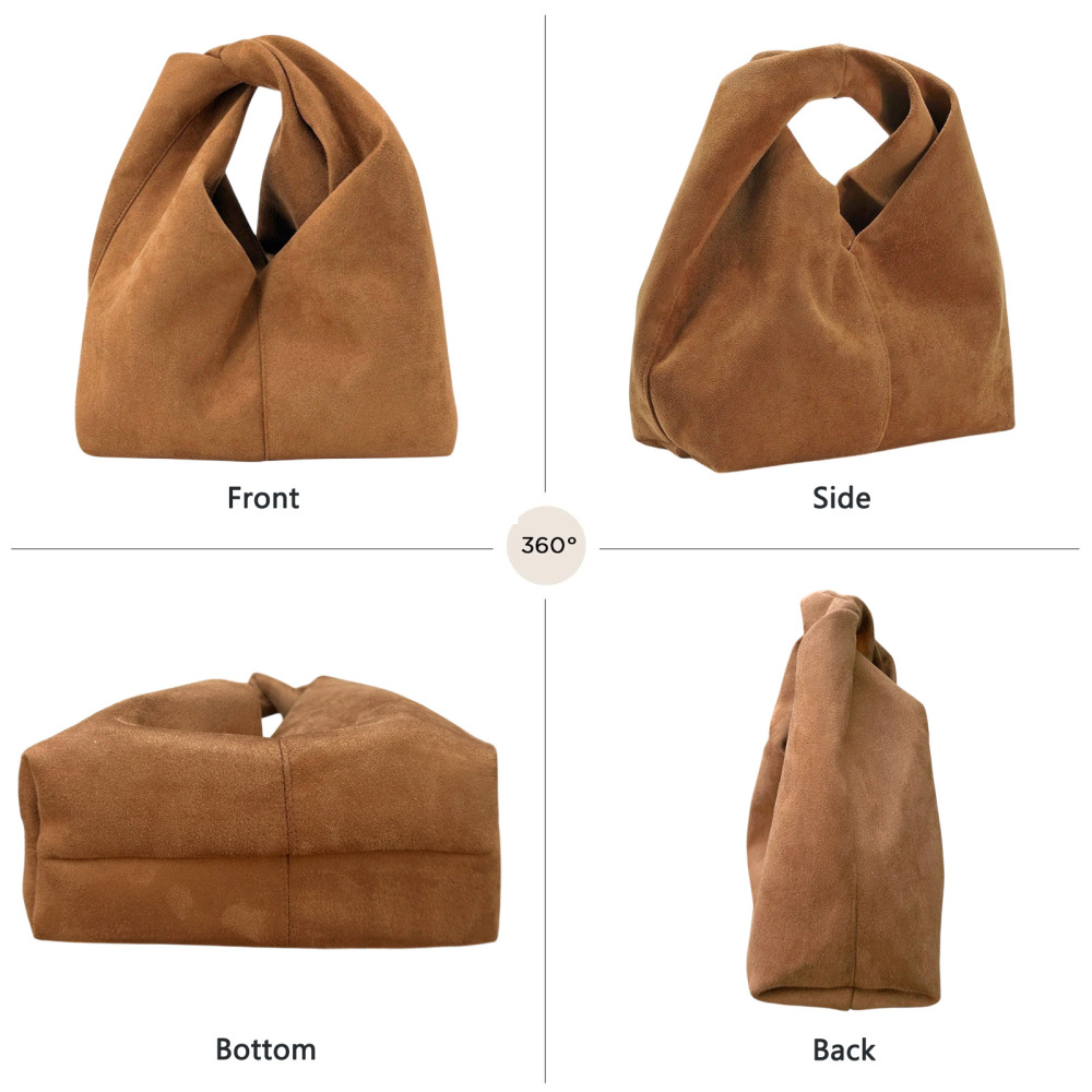 Minimalist Style Solid Color Twist Suede Women's Handbags h5Picture4