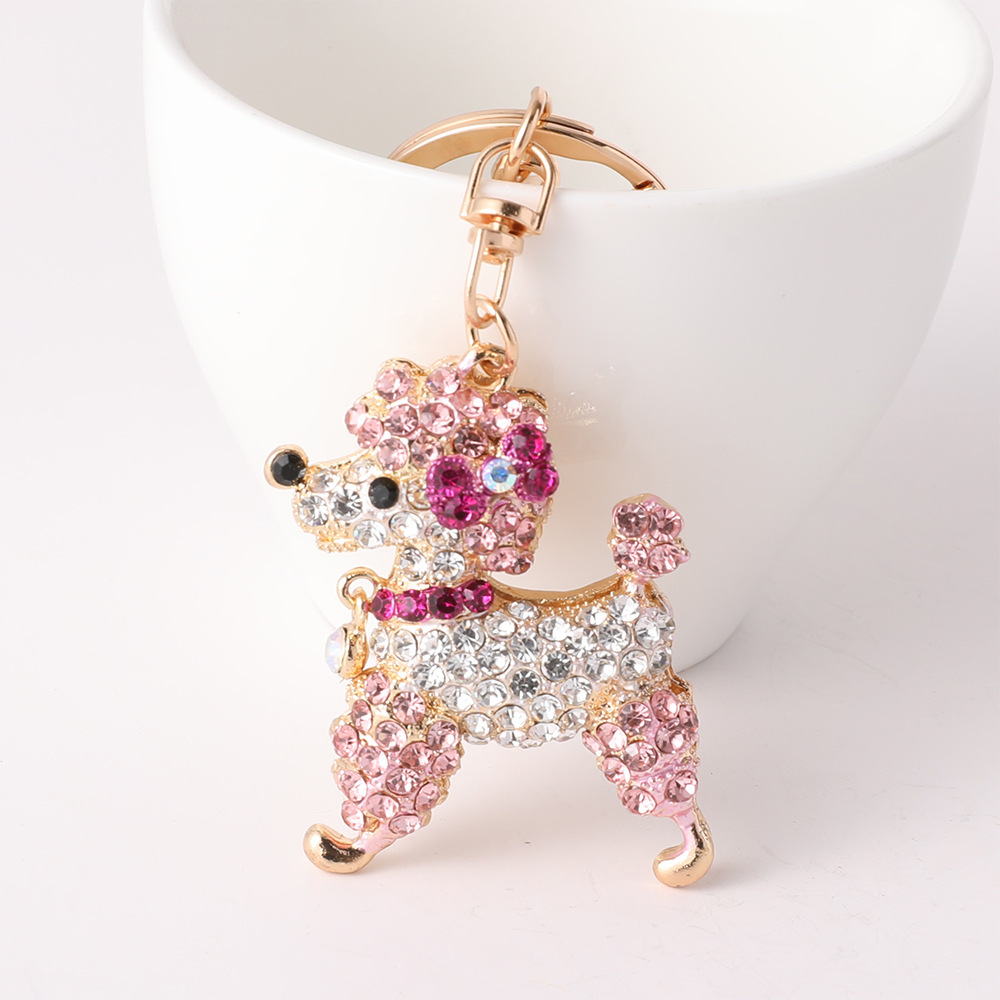 Luxurious Series Cute Animal Mixed Color Alloy Rhinestone Keychain