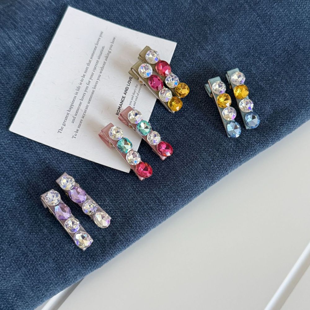 Luxurious Series Retro Mixed Color Geometric Shape Alloy Rhinestone Hair Clips Picture3