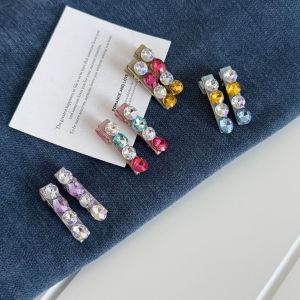 Luxurious Series Retro Mixed Color Geometric Shape Alloy Rhinestone Hair Clips h5 Picture3