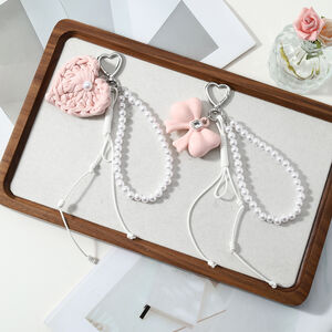 Llaveros Sencillos De Aleación De Color Sólido Con Lazo En Forma De Corazón Para Bolsos. h5 Imagen3