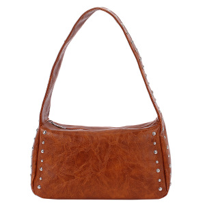 Casual Style Studded Solid Color Rivet Pu Women's Square Shoulder Bags h5