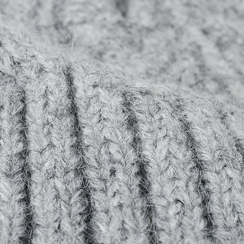 Solid Color Wool Polyester Blend Women's Knitted Beanie h5Picture2