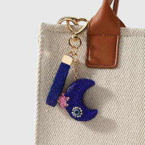 Luxurious Series Daily Devil's Eye Star Moon Alloy Rhinestone Keychain h5 Picture4