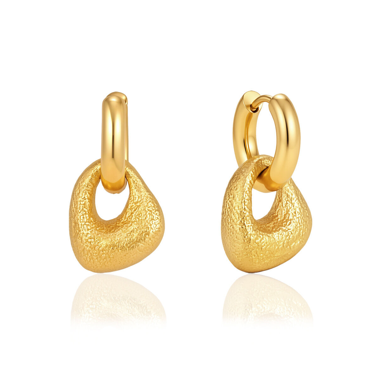 Orecchini Pendenti Da Donna In Acciaio Inossidabile Color Oro, Impermeabili, Con Forma Geometrica Retrò. Immagine4