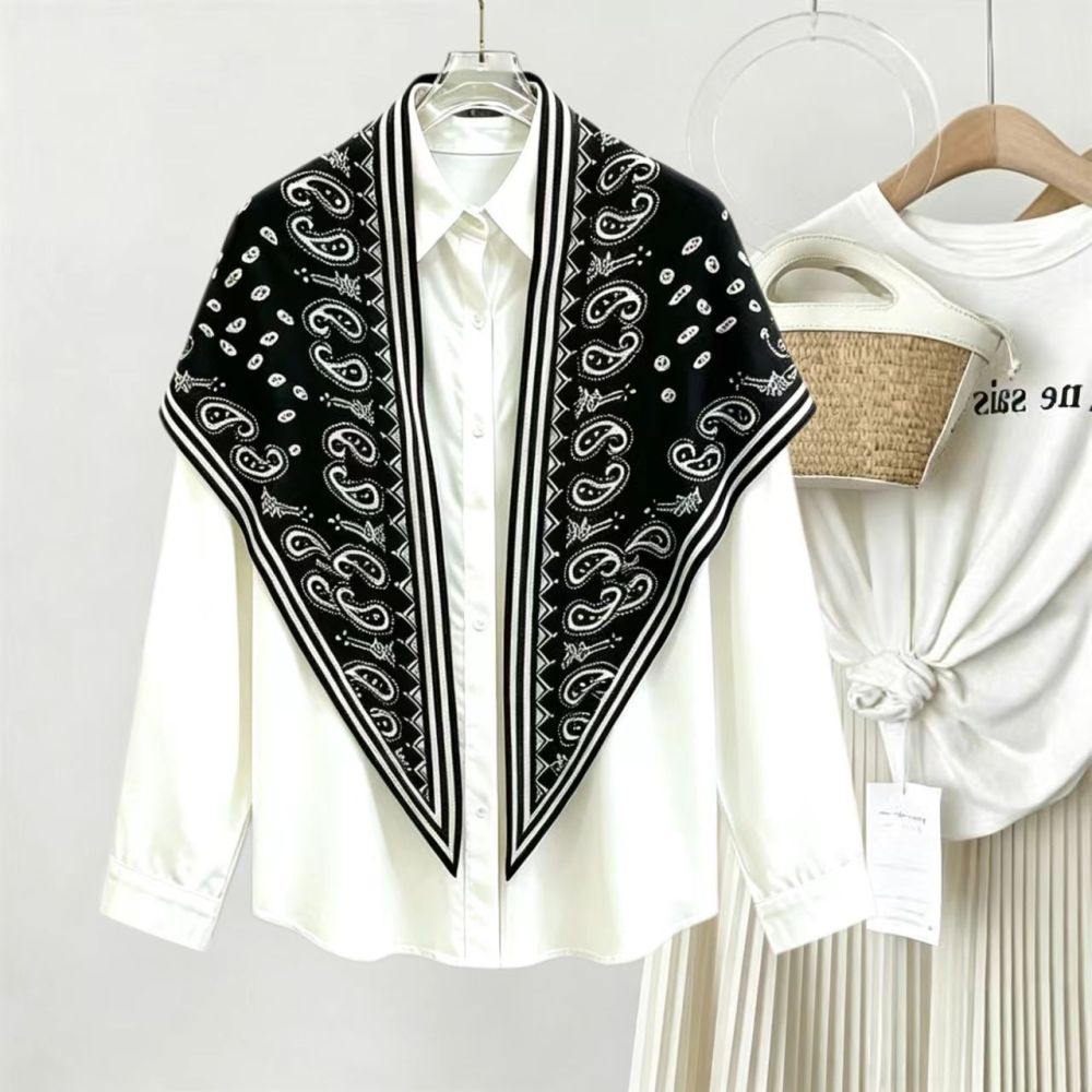 Ethnic Series Casual Woven Paisley Pattern Polyester Triangular Scarves 