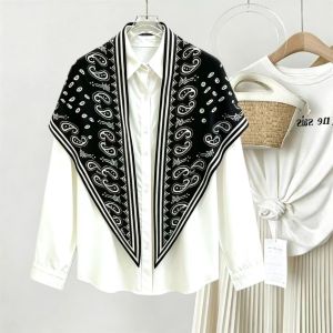 Ethnic Series Casual Woven Paisley Pattern Polyester Triangular Scarves h5 