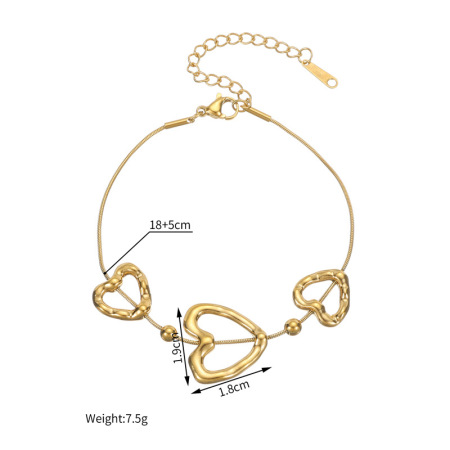 Romantic Series Elegant Heart Stainless Steel Waterproof   Gold Color  Women's Jewelry Sets