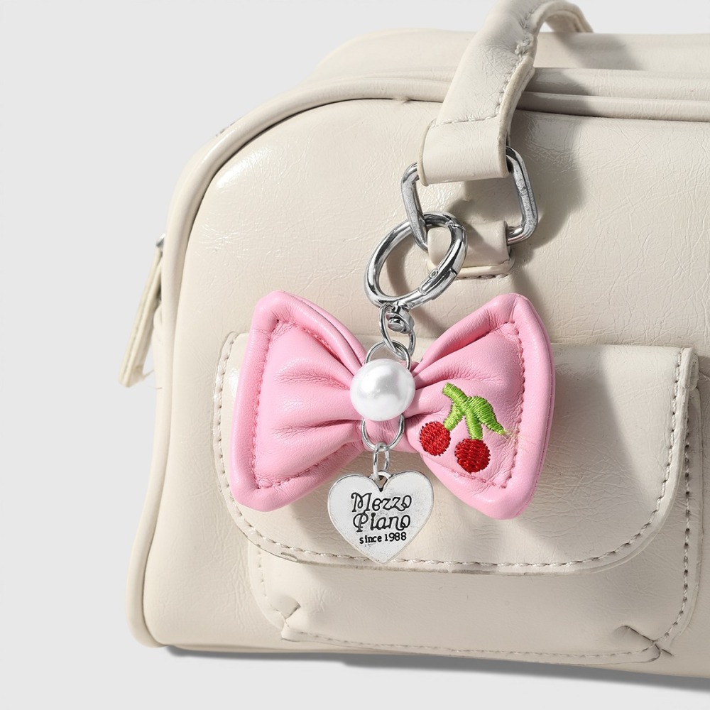 Simple Series Daily Letter Bow Knot Cherry Alloy Keychain h5Picture3