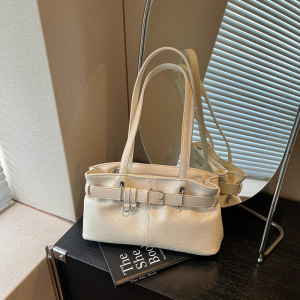 Old Money Style Metal Hardware Solid Color Pu Women's East-West Bag h5 Picture4