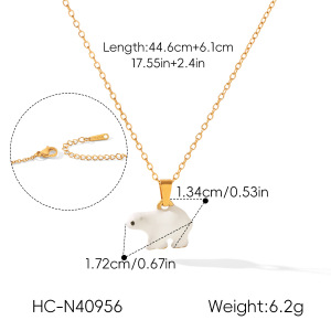 Simple Series Daily Animal Stainless Steel Waterproof   Gold Color  Women's Pendant Necklaces h5 Picture2