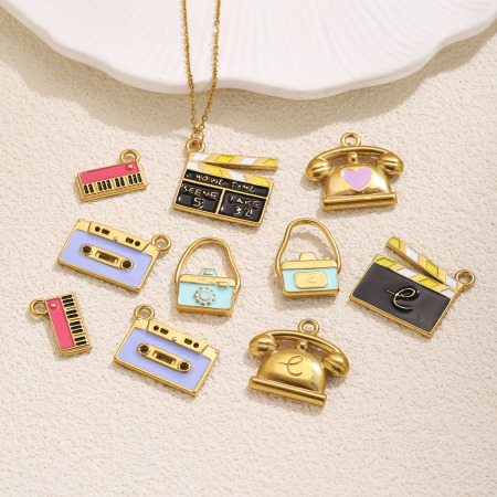 Simple Series Diy Irregular Shape Stainless Steel Waterproof   Gold Color  Women's Pendants 2