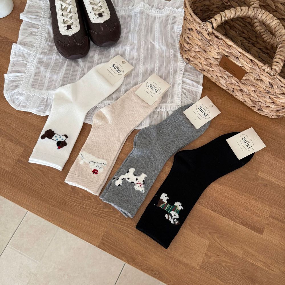 Slight Bounce Cute Solid Color Animal Cartoon Mid-Calf Socks Picture3
