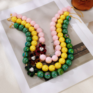 Romantic Series Cute Bear Beads Resin Women's Beaded Necklaces h5 Picture2