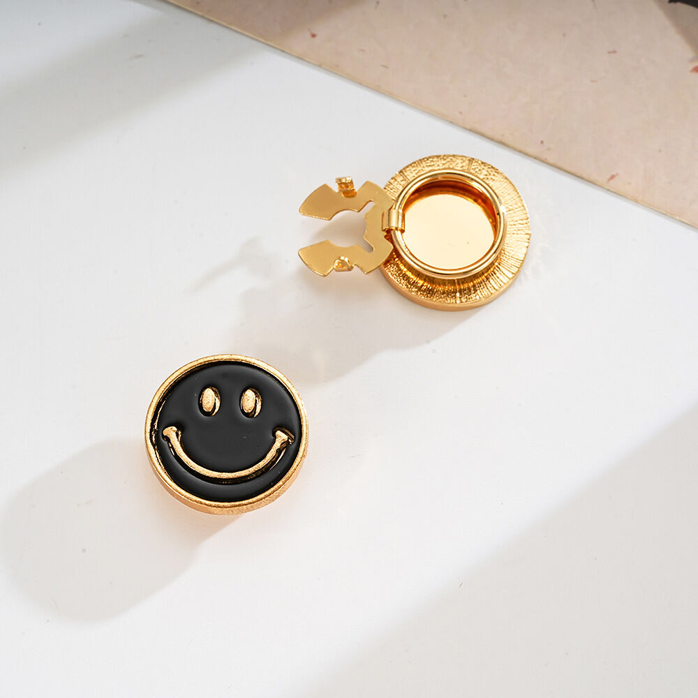 Simple Series Daily Flower Smiling Face Clover Alloy Cufflinks