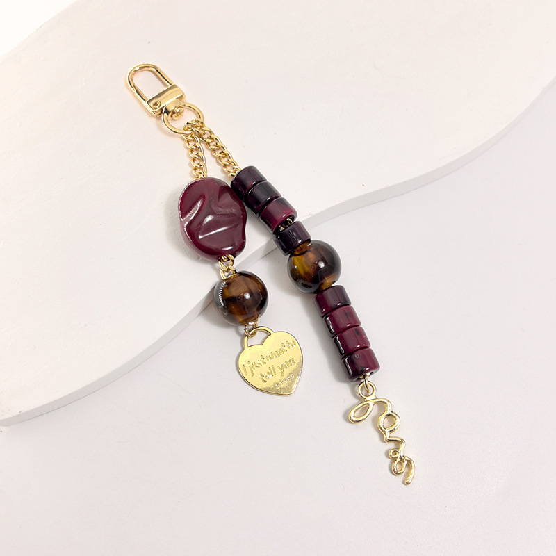 Simple Series Daily Letter Heart Beads Mixed Color Acrylic Phone Chain Picture5