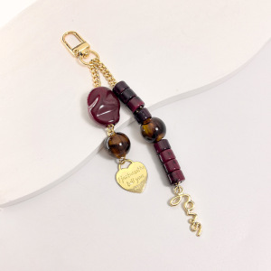 Simple Series Daily Letter Heart Beads Mixed Color Acrylic Phone Chain h5 Picture5