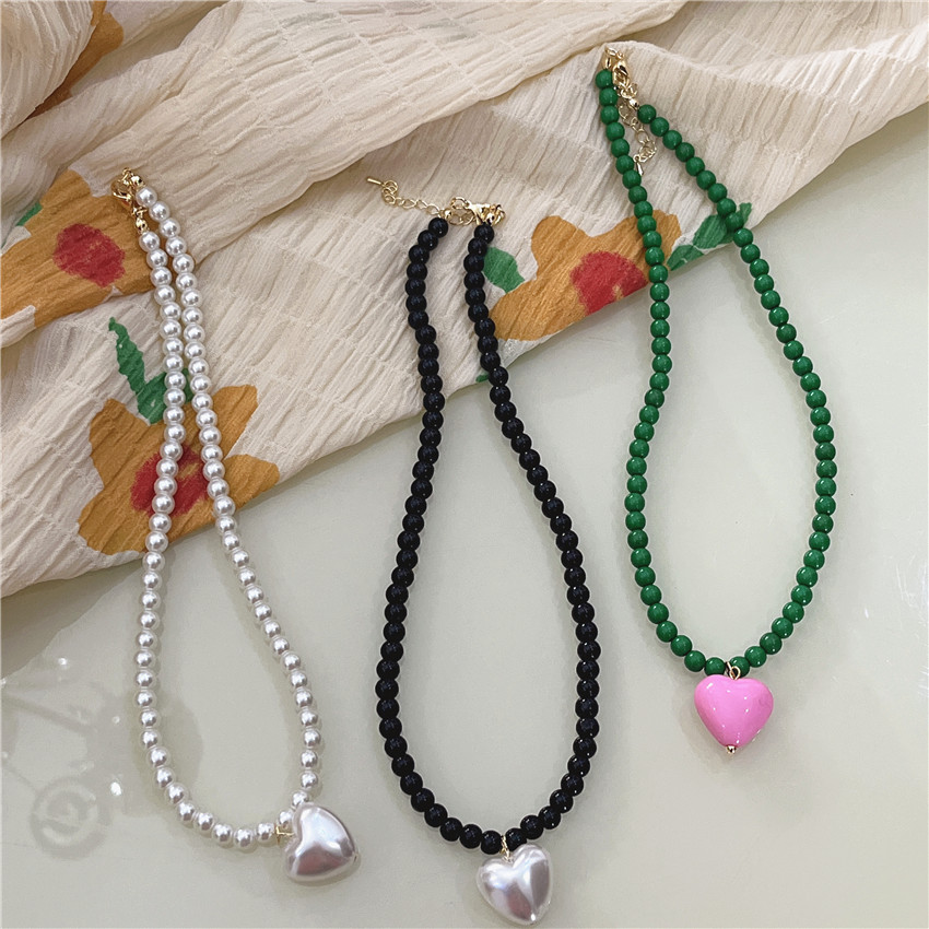 Romantic Series Sweet Heart Beads Glaze Women's Beaded Necklaces Picture3