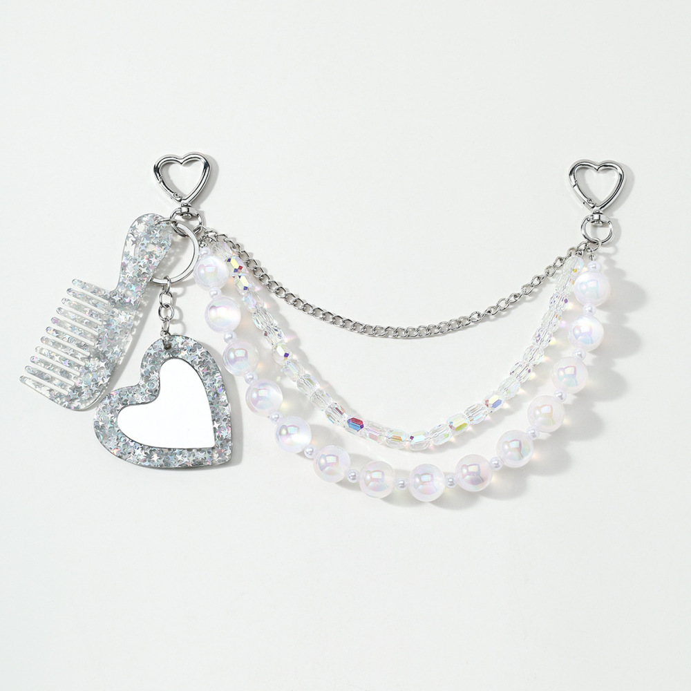 Simple Series Daily Heart Beads Chain Alloy Bag Charms 