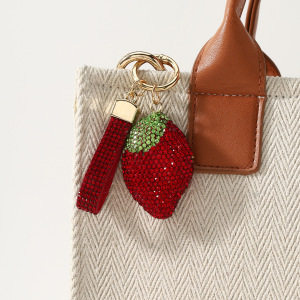 Luxurious Series Cute Fruit Solid Color Alloy Rhinestone Keychain h5 Picture5