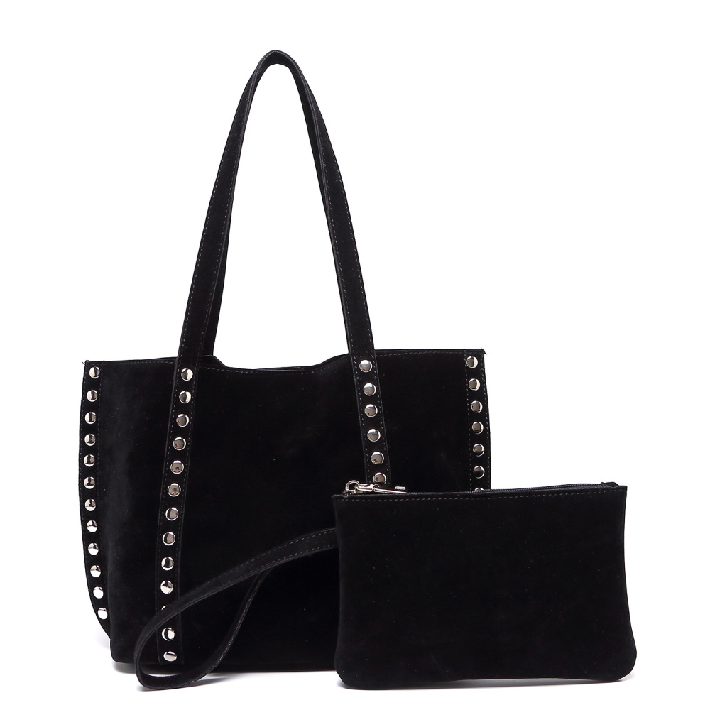 Office Style Studded Rivet Suede Women's Tote Bags