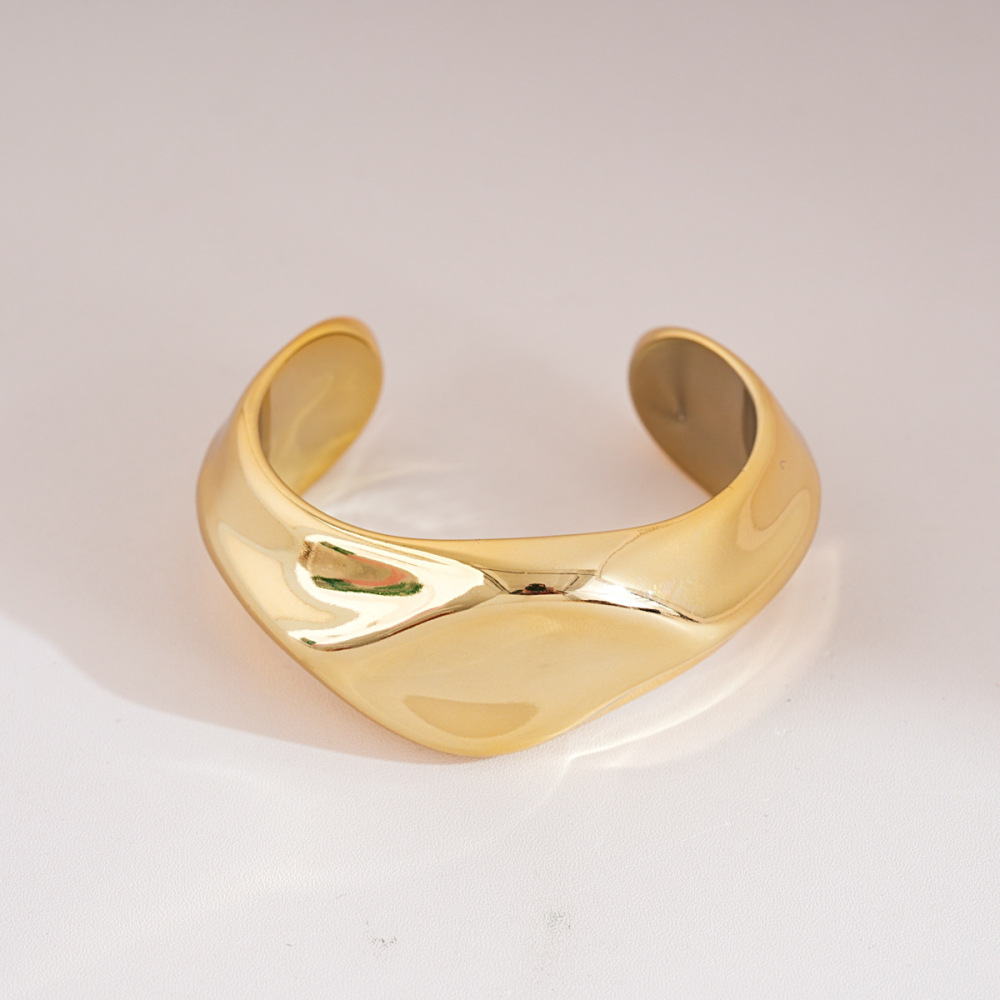 Simple Series Retro Irregular Shape Mixed Color Gradient Color Acrylic Women's Bangles 