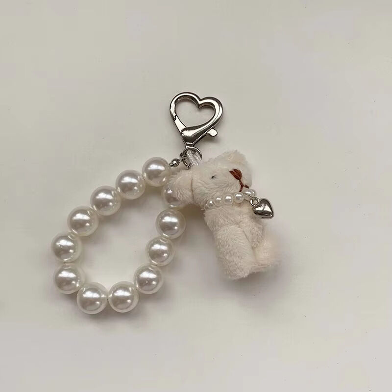 Serie Sencilla De Lindos Dijes De Animales Con Forma De Corazón Y Perlas De Imitación Para Bolsos 