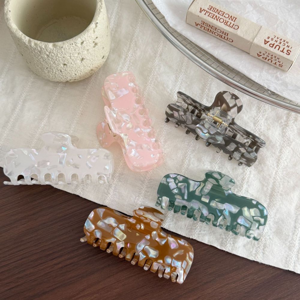 Simple Series Daily Irregular Shape Mixed Color Acetate Hair Claws Picture3